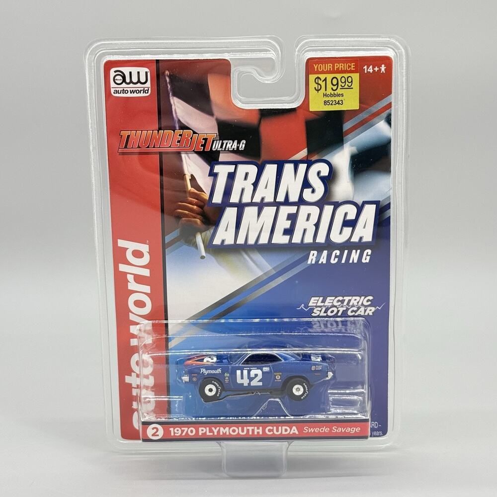 HO Slot Car Auto World #SC362/48 Trans America 1970 Plymouth Cuda #42